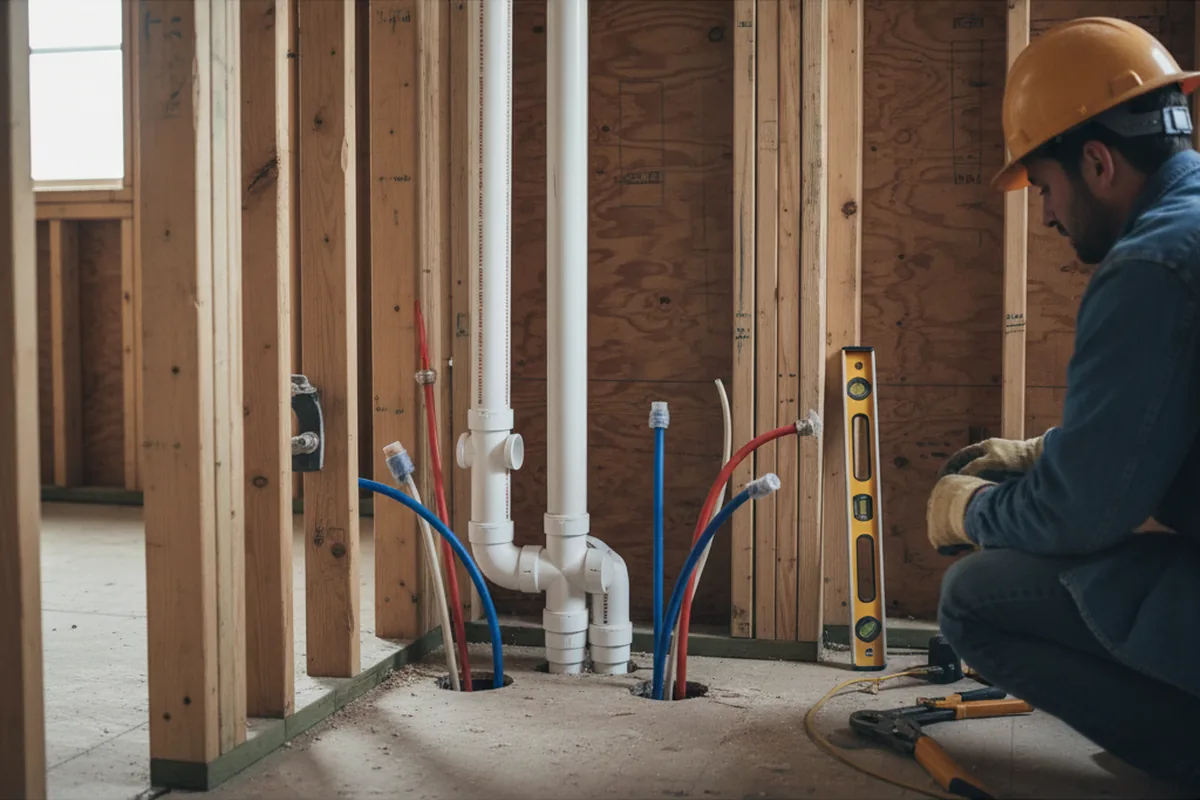 Drain and supply rough-in during Leak Detection in Dahlonega